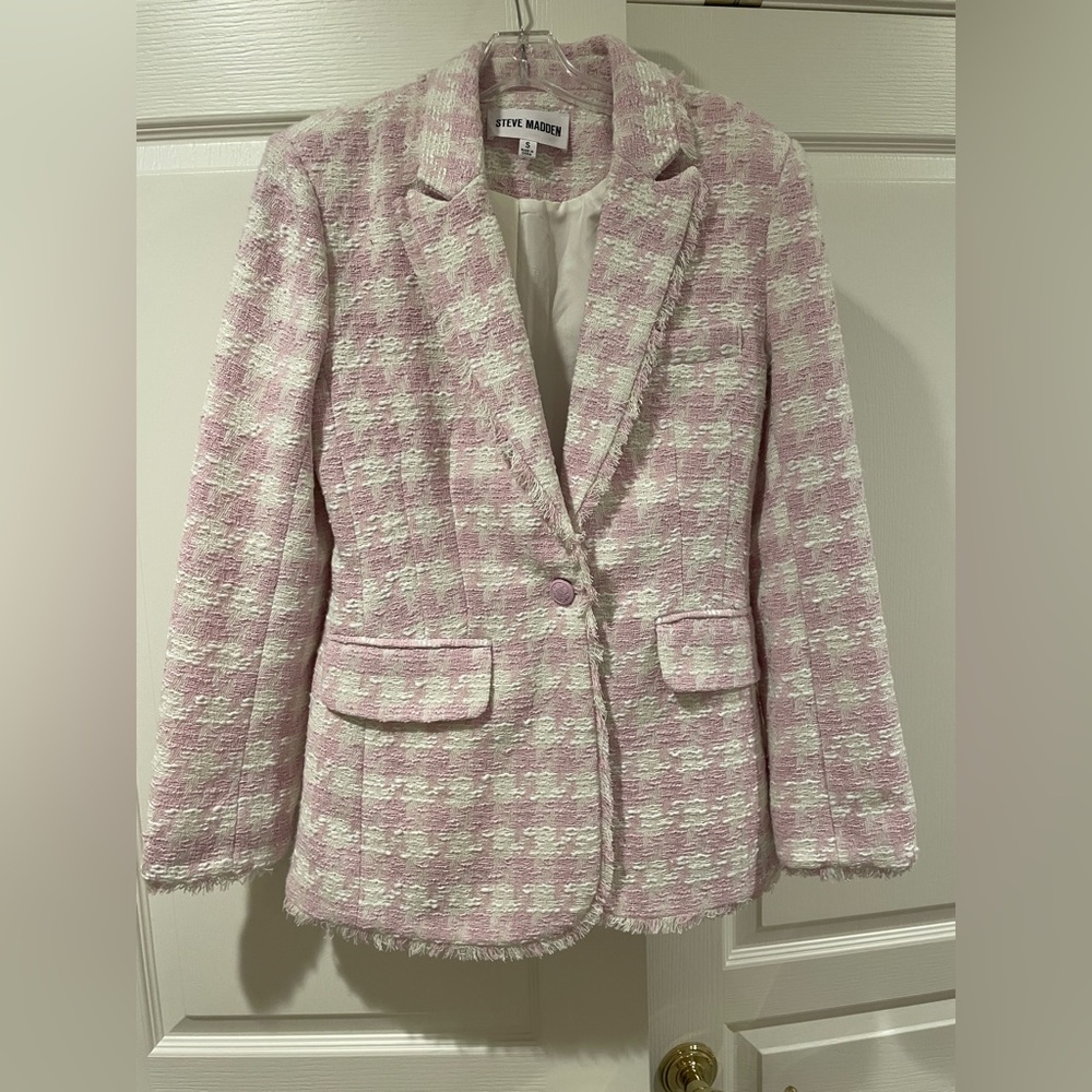 STEVE MADDEN tweed pink Blazer Coat